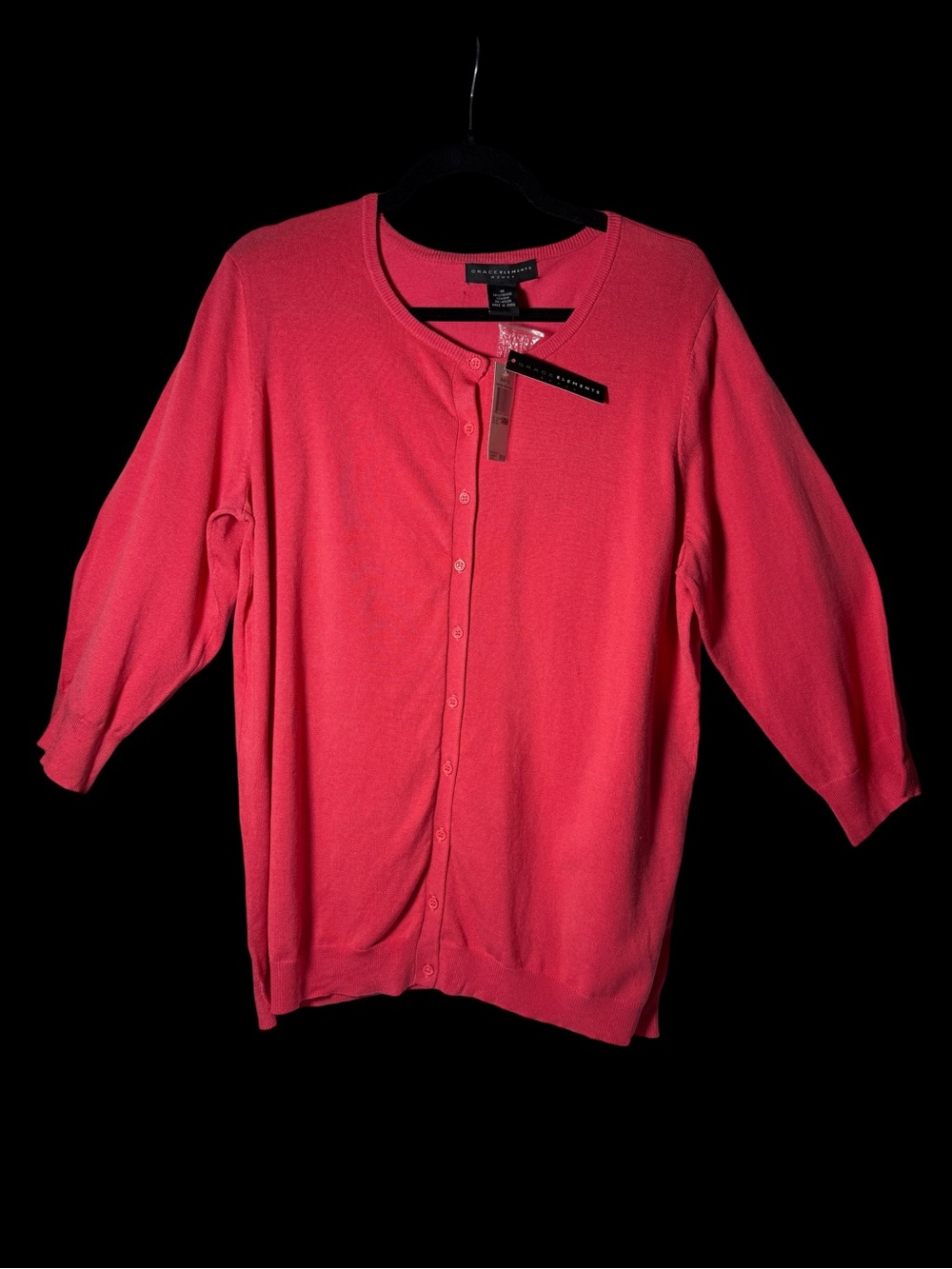 Grace Elements Bright Coral Button-Down Women's Cardigan